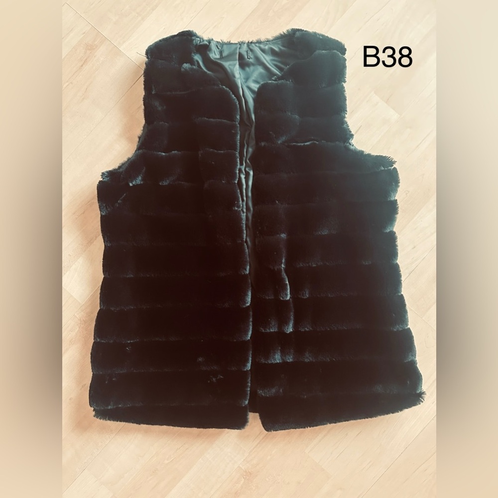 Black Faux Fur Vest